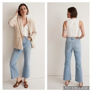 Madewell The Perfect Vintage Flare Crop Blue Sz 32T